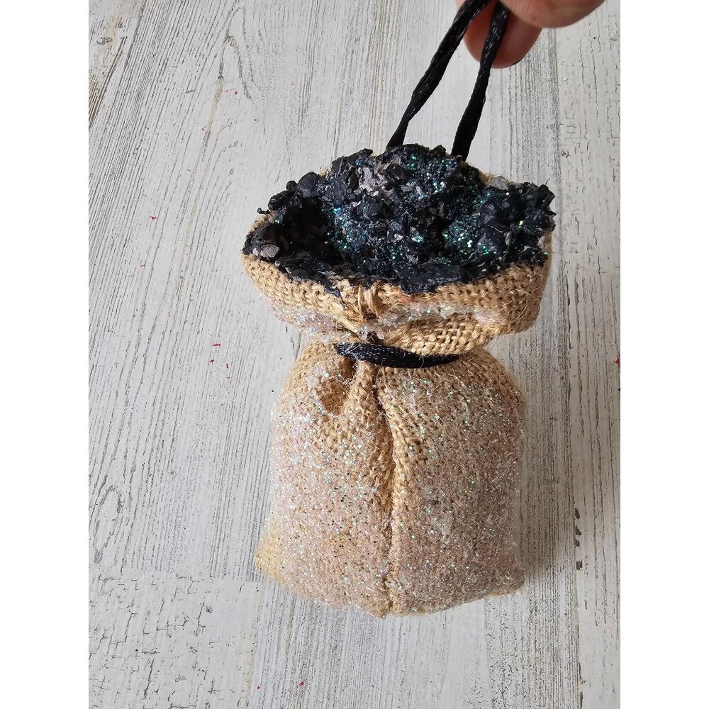 Bag of‎ coal ornaments glitter at Smith's tree decor